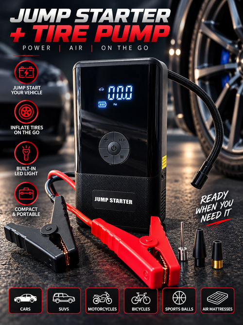 2-in-1 Jump Starter & Tire Pump